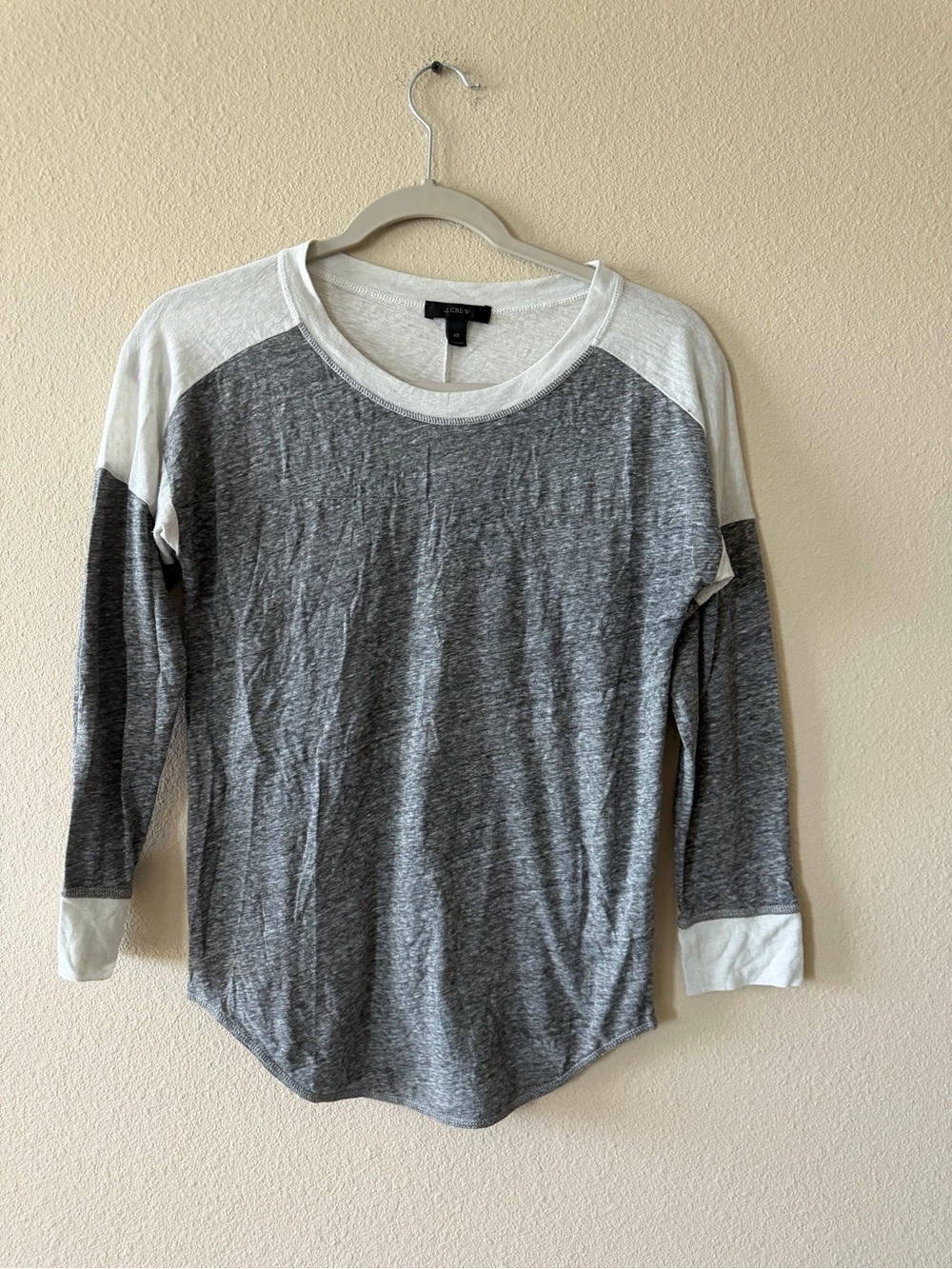 J. Crew Heather Light Gray Crew Tee